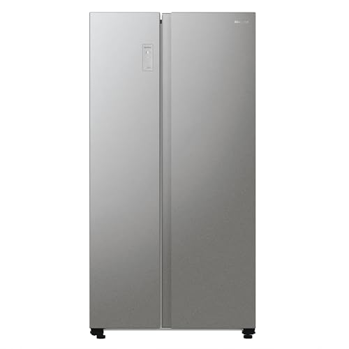 Hisense RS711N4ACE- Frigorífico Side by Side, Capacidad 547 L con 178.6 cm Alto, No Frost, Super Freeze, Alarma de Puerta Abierta, Modo Vacaciones, Freezer Convert, Bajo Nivel de Ruido ,Clase E, Inox