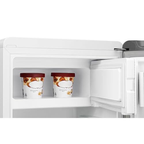 Hisense MUR48082E- Frigorífico Una Puerta, Table Top, Congelador, Class E, Capacidad 82L con 87 cm Alto, Congelador Freeze Zone, Cajón frutas y verduras, Silencioso 36 dBA, Color Blanco