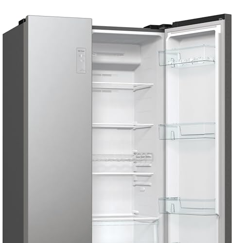 Hisense RS711N4ACE- Frigorífico Side by Side, Capacidad 547 L con 178.6 cm Alto, No Frost, Super Freeze, Alarma de Puerta Abierta, Modo Vacaciones, Freezer Convert, Bajo Nivel de Ruido ,Clase E, Inox