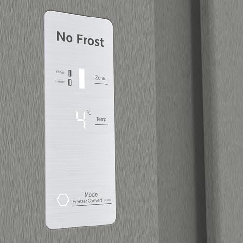 Hisense RS711N4ACE- Frigorífico Side by Side, Capacidad 547 L con 178.6 cm Alto, No Frost, Super Freeze, Alarma de Puerta Abierta, Modo Vacaciones, Freezer Convert, Bajo Nivel de Ruido ,Clase E, Inox