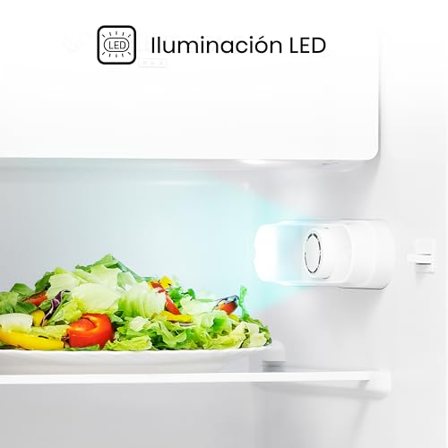 Hisense MUR48082E- Frigorífico Una Puerta, Table Top, Congelador, Class E, Capacidad 82L con 87 cm Alto, Congelador Freeze Zone, Cajón frutas y verduras, Silencioso 36 dBA, Color Blanco
