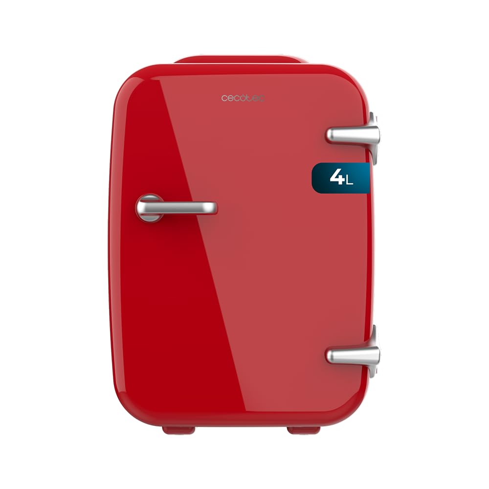 Cecotec Bolero MiniCooling Mini Nevera 4L Roja, 12V-220V, para Coche y Caravana, Función Enfriamiento y Calentamiento, 7-65