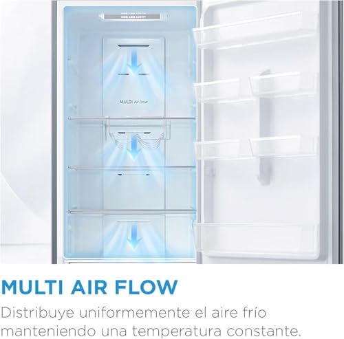 Midea Frigorífico Combi No Frost | 60 cm ancho x 188 alto cm | Inox | Nevera libre instalación 224 L + 86 L Congelador - Refrigerador de bajo consumo con congelador vertical