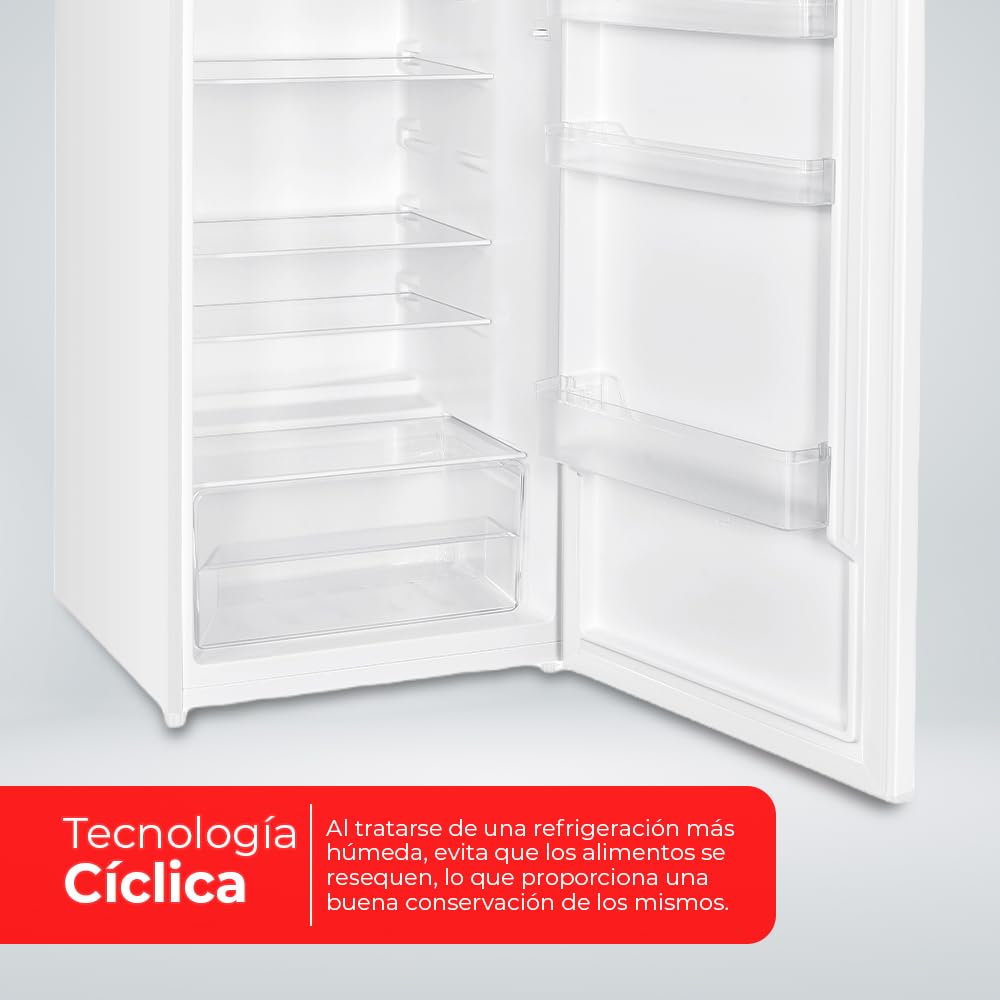 NILSON Frigorífico 2 Puertas Blanco NF145500E. Capacidad 206 Litros, Puerta Reversible, Bajo Nivel Sonoro, Eficiencia Energética Clase E