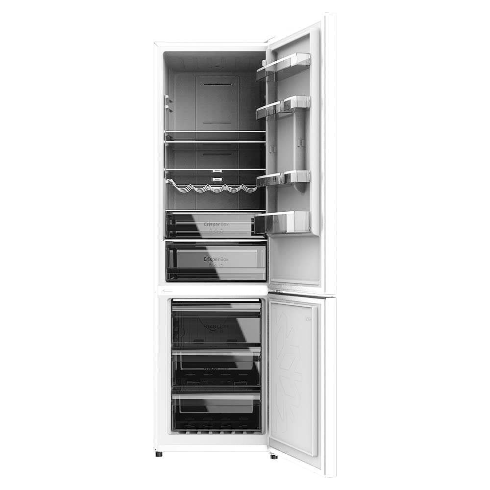 Cecotec Frigorífico Combi 2 Puertas Bolero CoolMarket Combi 322 Inox D. 322 L, Altura 185 y 60 cm de Ancho, Bajo Consumo, Motor Inverter, Sistema Multi Air Flow, Total No frost