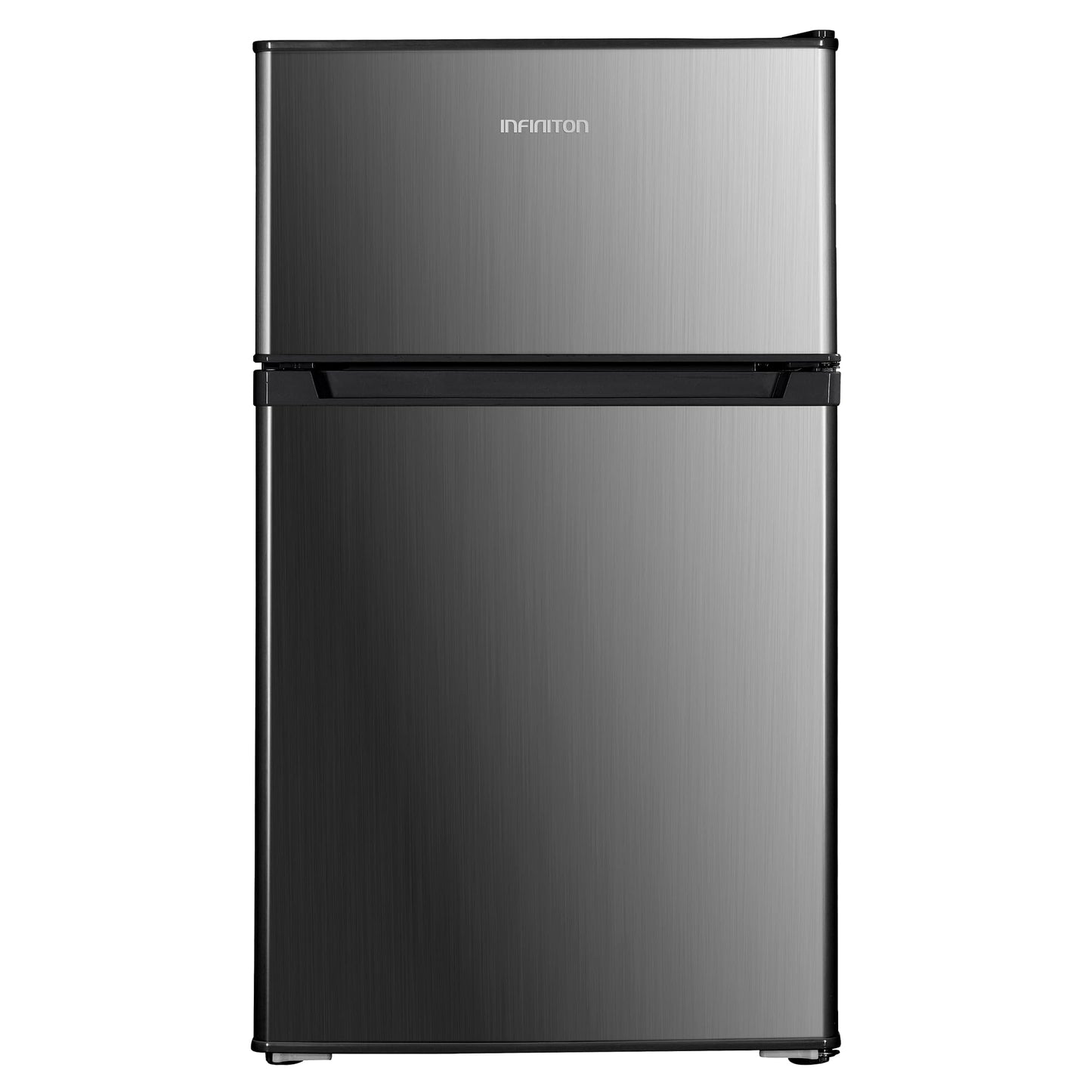 INFINITON | Frigorifico FG-A82I2P | Dos Puertas | Capacidad 85 L | Descongelación DEFROST | Alto 85 Cm | Clase Energética A+ /F | Temperatura Regulable | Color Inox |