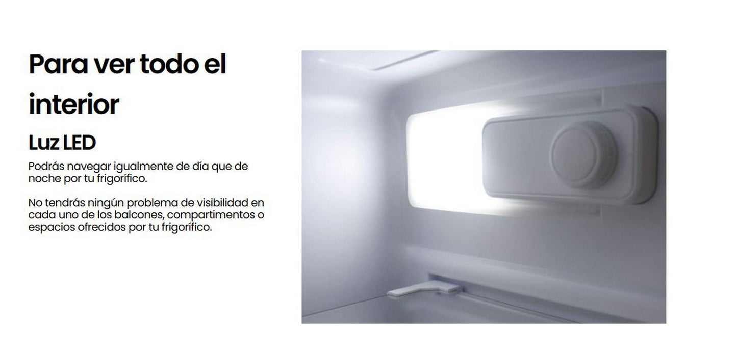 INFINITON | Frigorifico FG-A82I2P | Dos Puertas | Capacidad 85 L | Descongelación DEFROST | Alto 85 Cm | Clase Energética A+ /F | Temperatura Regulable | Color Inox |