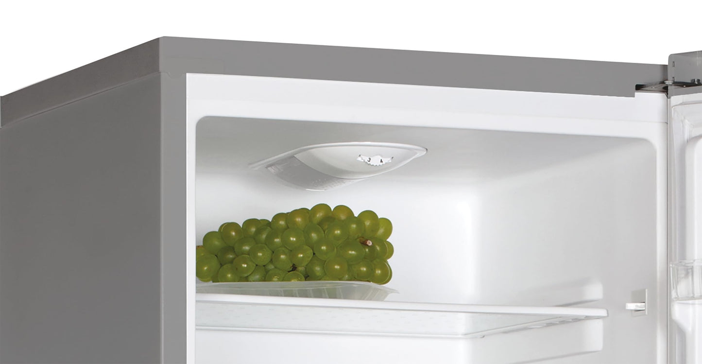 Candy CCG1S 518EX Frigorífico Combi, Ancho 55cm, Altura 1,80m, Capacidad 252L, Cajón Verdulero, Control Mecánico de la temperatura, Iluminación LED, Puerta Reversible, 41DB, Inox