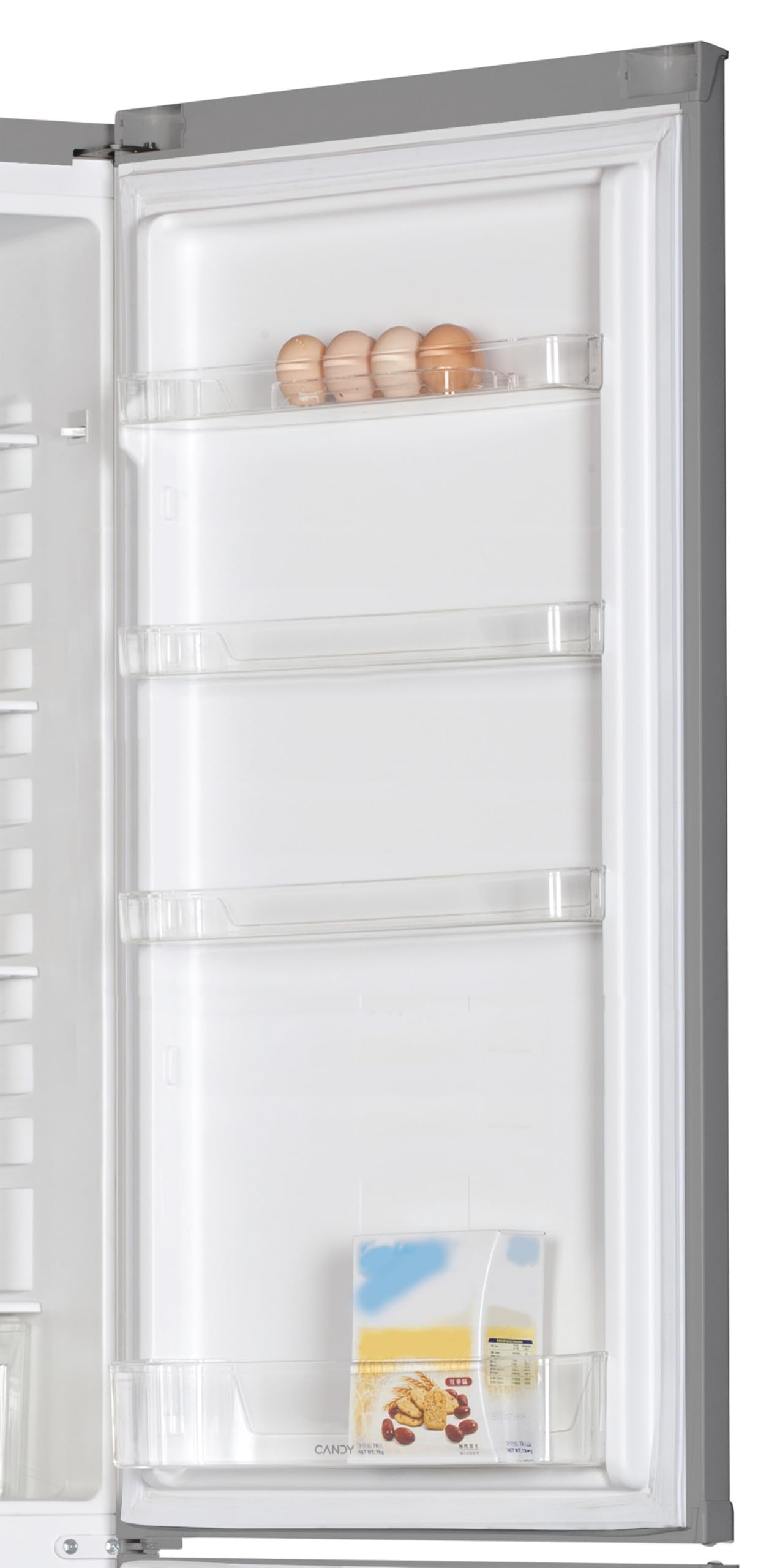 Candy CCG1S 518EX Frigorífico Combi, Ancho 55cm, Altura 1,80m, Capacidad 252L, Cajón Verdulero, Control Mecánico de la temperatura, Iluminación LED, Puerta Reversible, 41DB, Inox