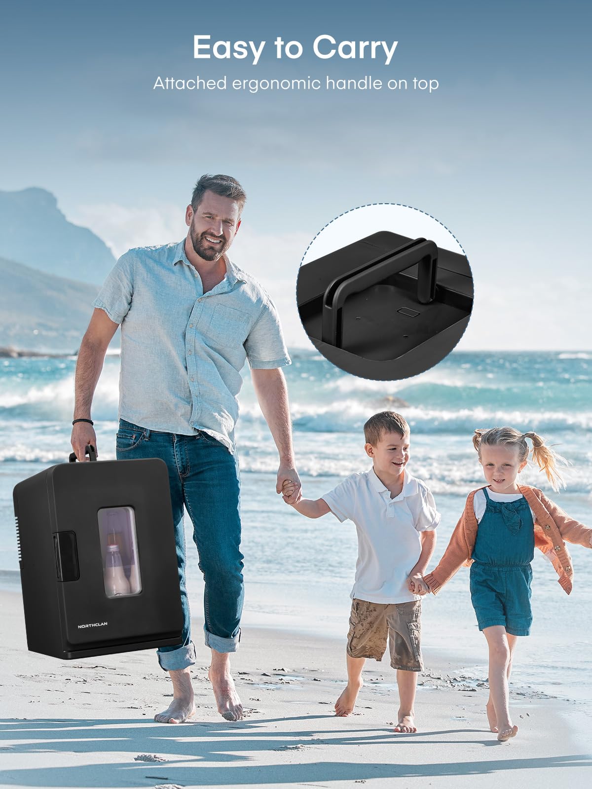 FOHERE Mini Nevera Portátil 15L Negro, 12V/220V, Función Frío y Calor, Bajo Ruido, Para Coche, Oficina y Cosméticos