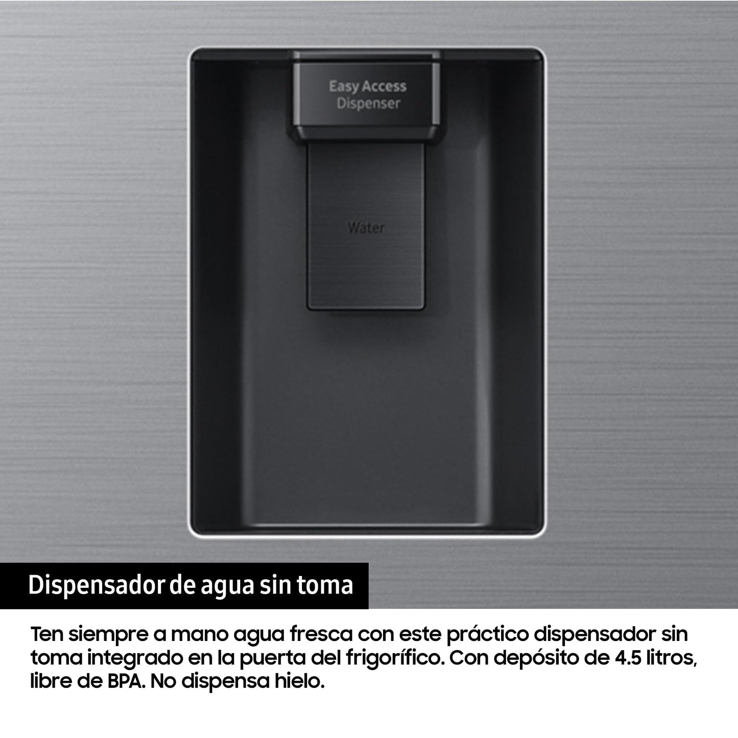 Samsung Frigorífico Combi IA 185.5cm Balda Botellero, Dispensador de agua 341L Clase D Plata RB34C632DSA/EF