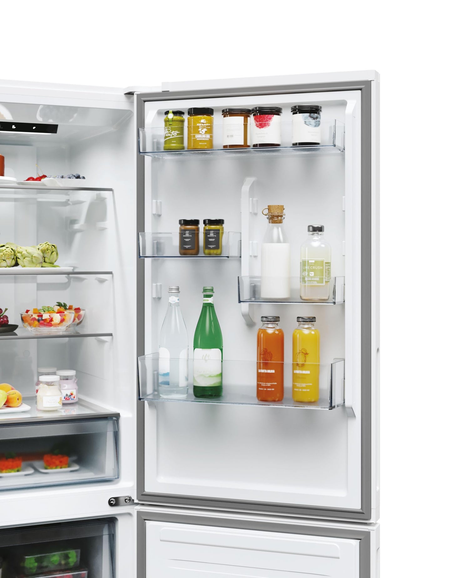 Candy Fresco 300 CNCQ2T618EW Frigorífico Combi, Capacidad 355L, Total No Frost Circle+, Cajón Verdulero, Control Electrónico de temperatura, 60x185cm, Iluminación LED, Puerta Reversible 38DB, Blanco