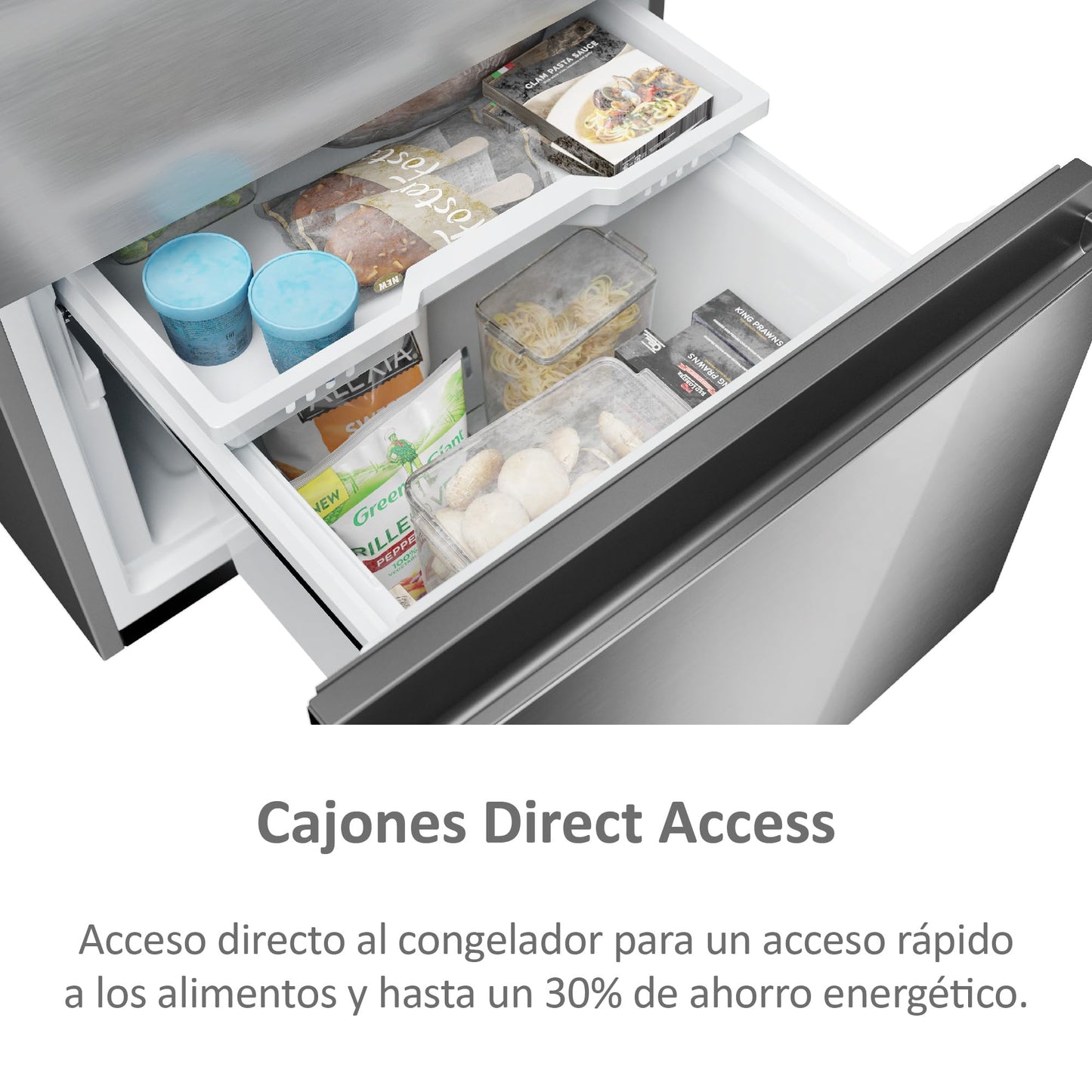 Haier 3D 60 Series 5 HTW5618CNMG - Frigorífico Combi, Cajones Direct Access, Circular AirFlow, WIFI, Tecnología ABT, Motor Inverter, My Zone, Humidity Zone, TotalNoFrost, An 60cm, 360L, Luz LED, Inox