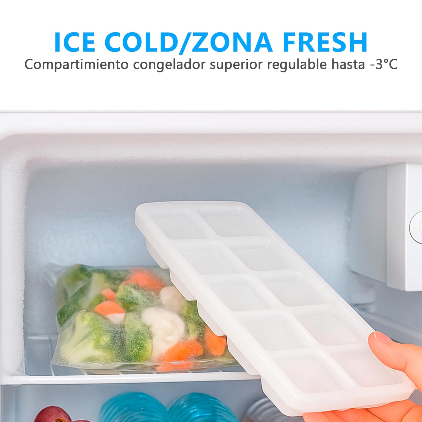 Midea Nevera Pequeña 93L - Mini Frigorífico Compacto para Hogar y Oficina - Frigorífico Pequeño Bajo Consumo Sin Congelador - Mini Bar Silencioso para Caravana y Camping con Zona fría de 0º/-3º