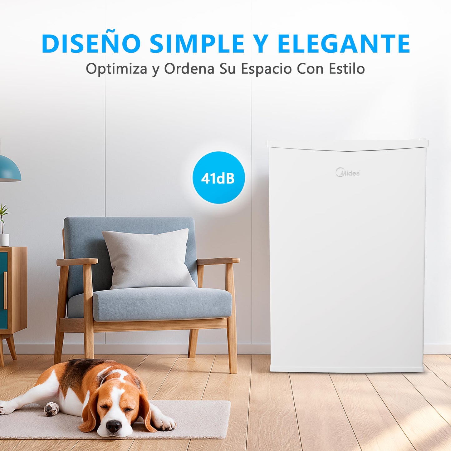 Midea Nevera Pequeña 93L - Mini Frigorífico Compacto para Hogar y Oficina - Frigorífico Pequeño Bajo Consumo Sin Congelador - Mini Bar Silencioso para Caravana y Camping con Zona fría de 0º/-3º