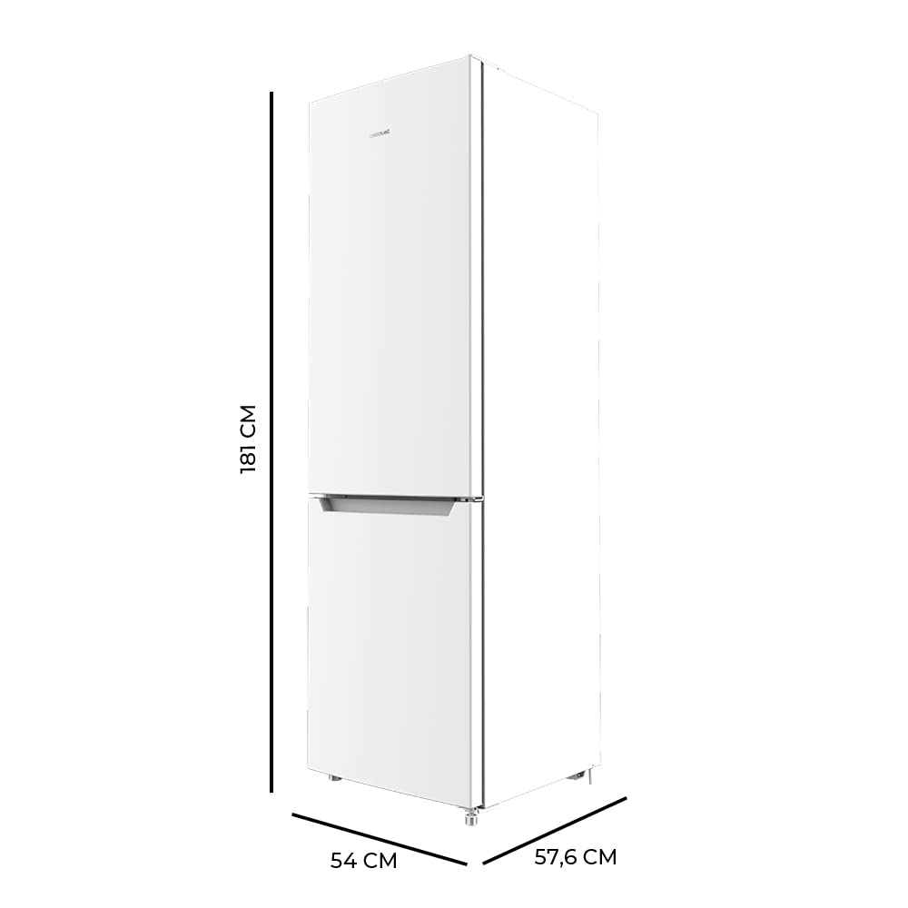 Cecotec Frigorífico Combi 2 Puertas Bolero CoolMarket Combi 250 White D. 250 L, Altura 181 cm y 55 cm de Ancho, Bajo Consumo, Sistema Multi Air Flow, Total No frost y 2 Cajones