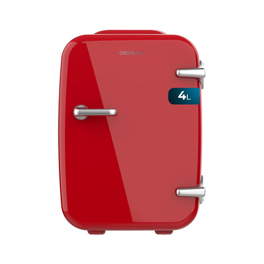 Cecotec Bolero MiniCooling Mini Nevera 4L Roja, 12V-220V, para Coche y Caravana, Función Enfriamiento y Calentamiento, 7-65