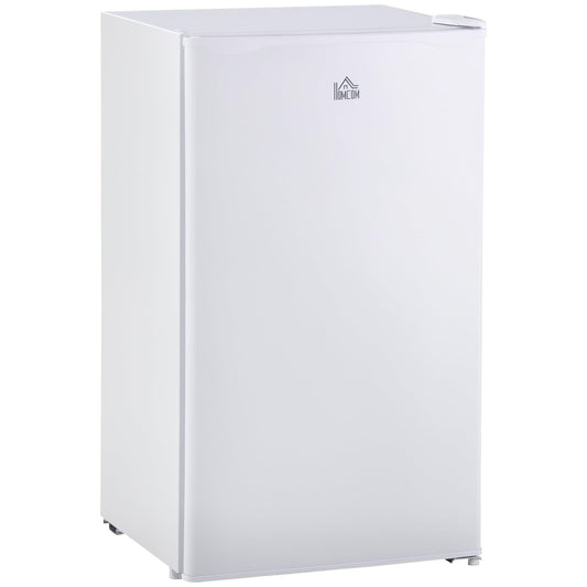 HOMCOM Mini Refrigerador 91L Nevera Pequeña Silencioso con Estante Ajustable Compartimento Congelador y Control de Temperatura Mecánico 47,5x44.2x84 cm Blanco