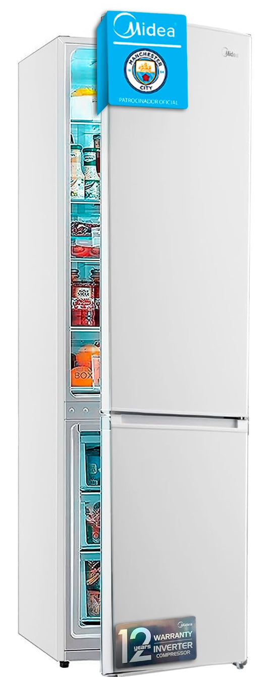 Midea Frigorífico Combi No Frost 55 cm ancho x 180 cm Blanco - Nevera libre instalación 199 L + 71 L Congelador - Refrigerador de bajo consumo con congelador vertical | Color Blanco